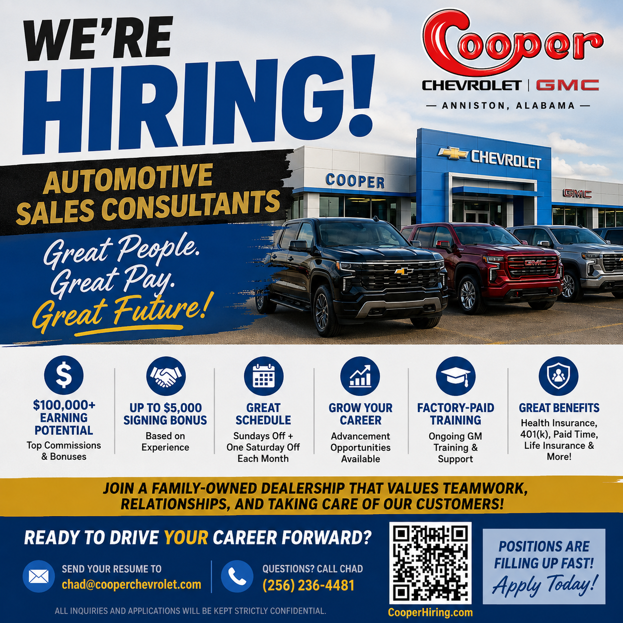 We're Hiring Automotive Sales Consultants.